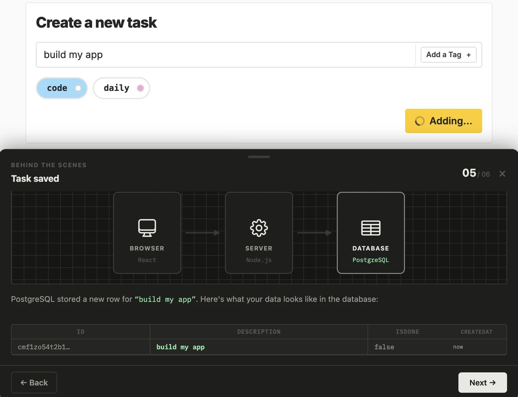 Interactive diagram example