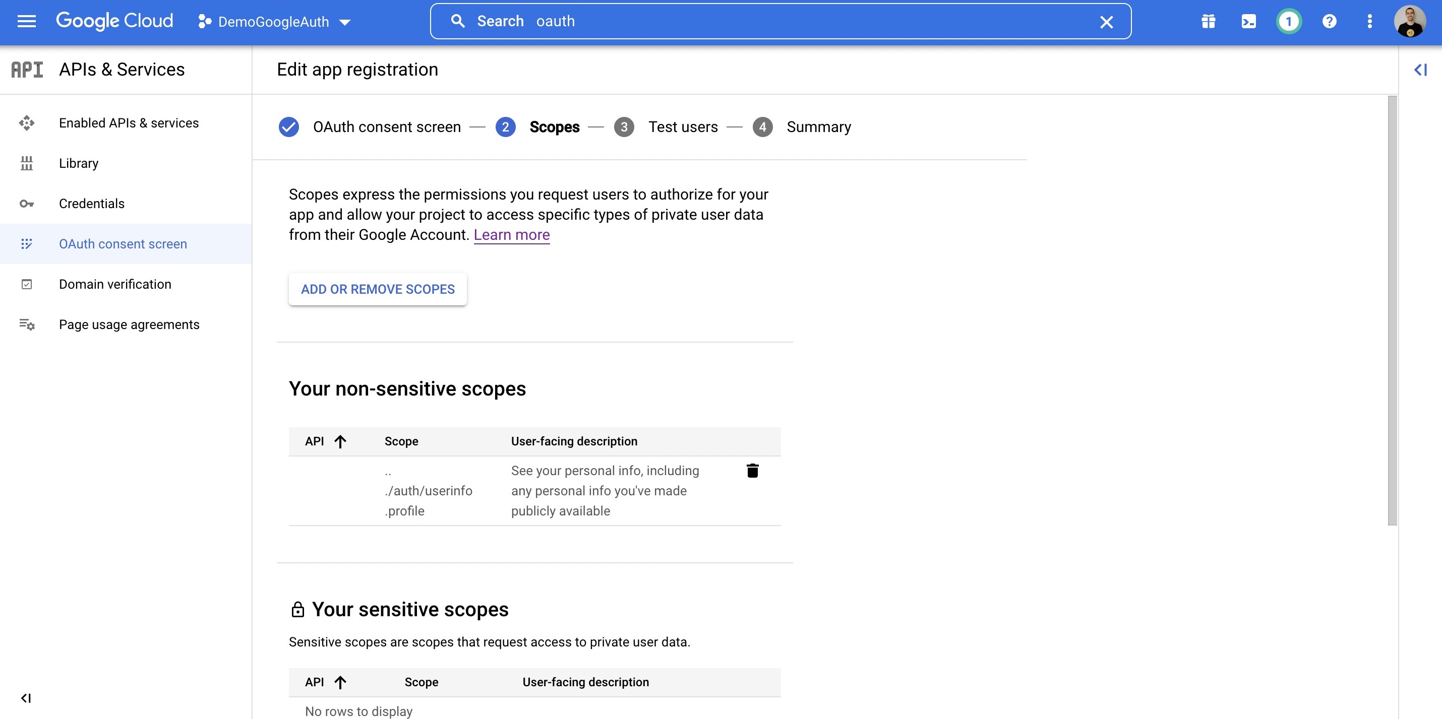 Google Console Screenshot 8