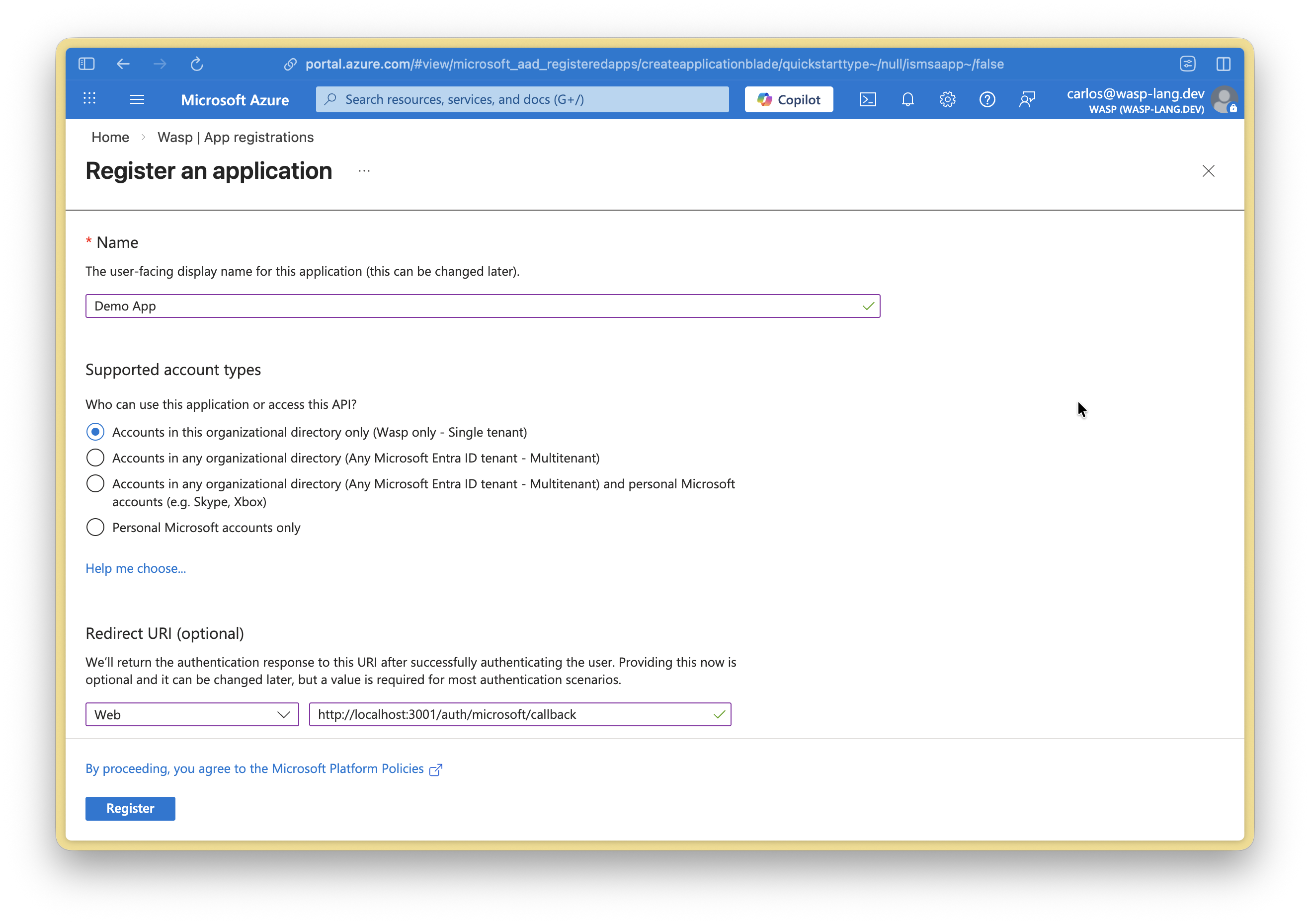 Microsoft Entra console screenshot 2