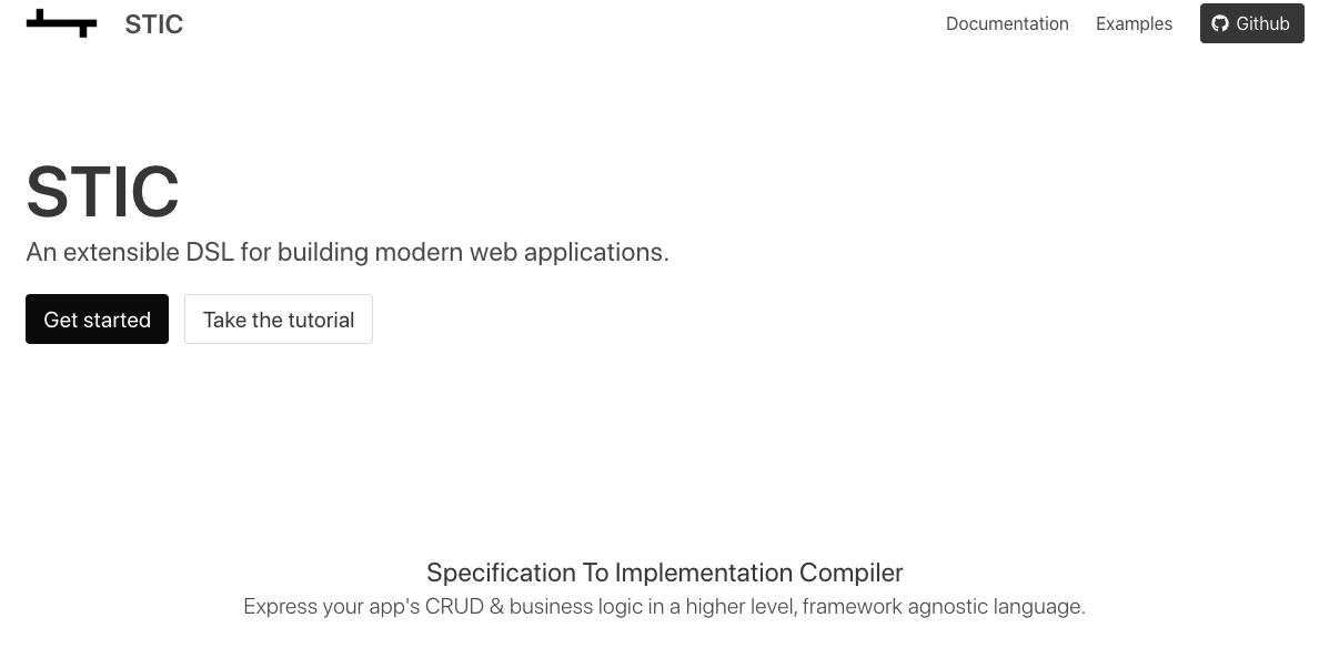 STIC - first project page