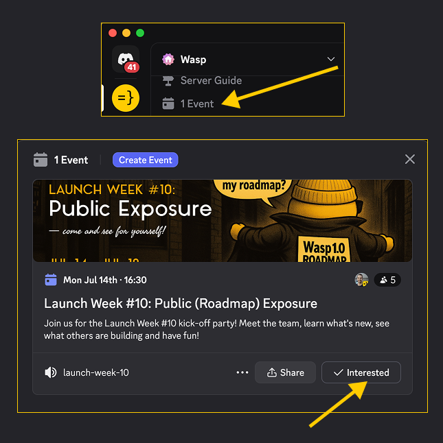 Event instructions
