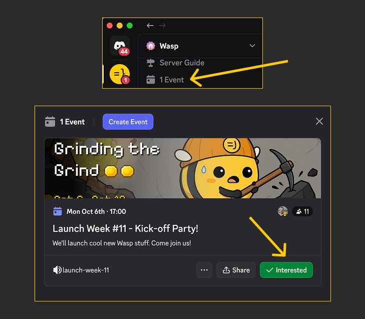 Event instructions