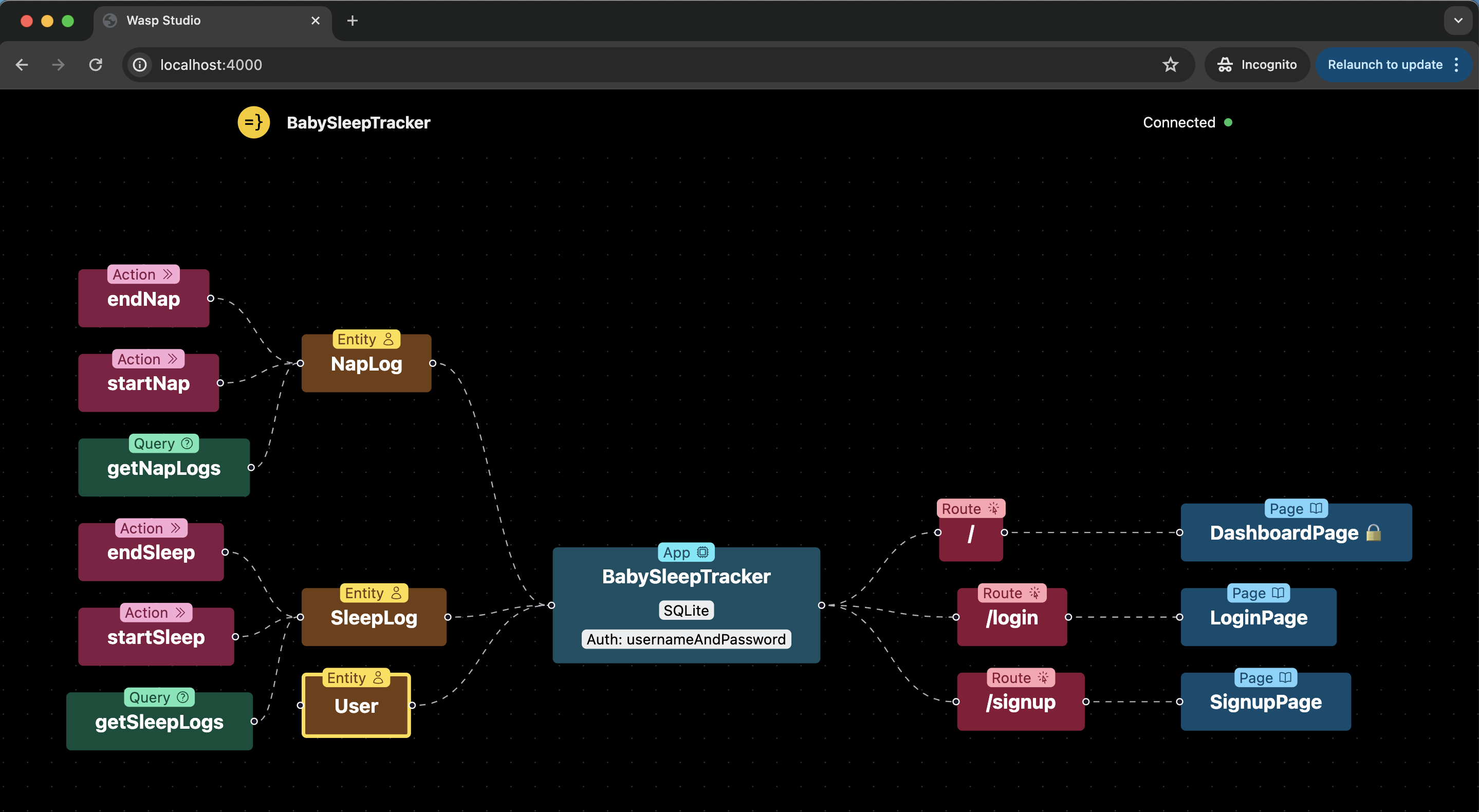 Baby Sleep Tracker in Wasp Studio